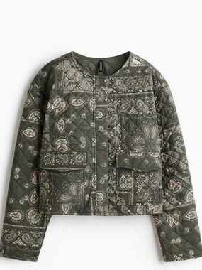 H&M Quilted Bandana-Print Jacket